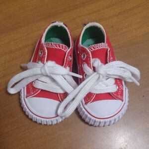 PF Flyers Red Baby Shoes Size 2 Lace Up Rigid Wedge Non-Marking Soles NWOT